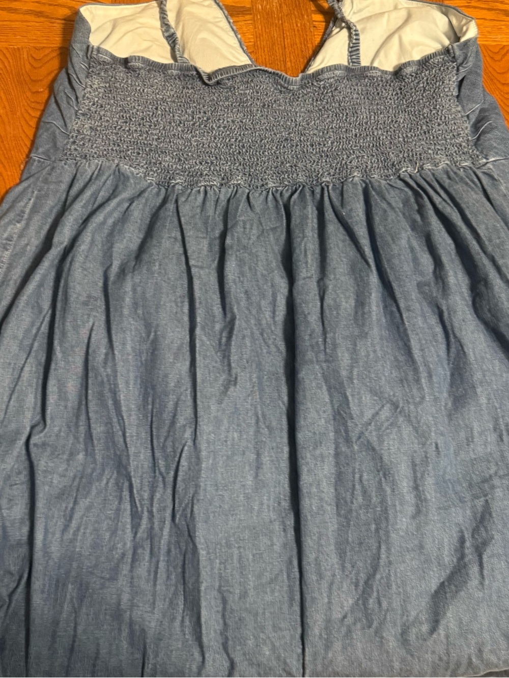 Torrid Smocked Denim Jean Cotton Maxi Dress Sz 5 - Picture 14 of 15